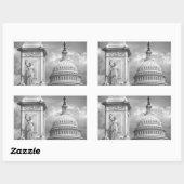 B&W Washington DC Rechteckiger Aufkleber (Blatt)