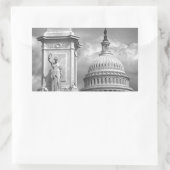 B&W Washington DC Rechteckiger Aufkleber (Tasche)