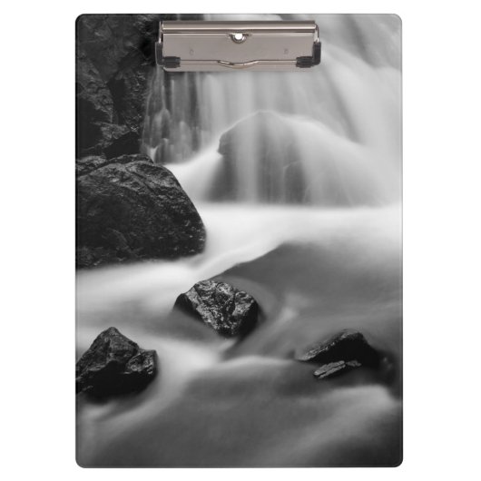B&W Wasserfall, Kalifornien Klemmbrett (Vorderseite)