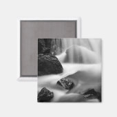 B&W Wasserfall, Kalifornien Magnet (Vorderseite/Rückseite)