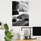 B&W Wasserfall, Kalifornien Poster (Heimbüro)