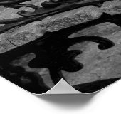 B/W Waterfront Benches Poster (Ecke)