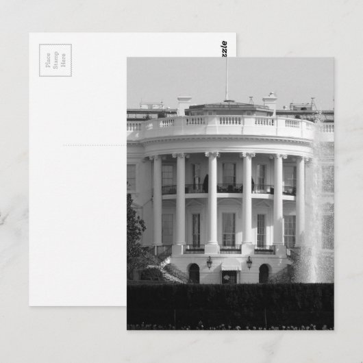 B&W White House Postkarte (Vorne/Hinten)