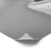 B&W White Retro Hochzeitskuchen Poster (Ecke)