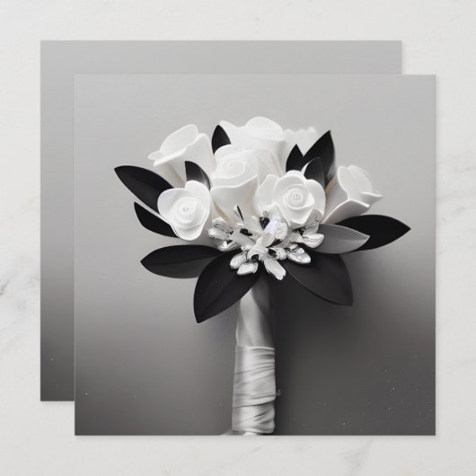 B&W White Rose Bouquet (Vorne/Hinten)