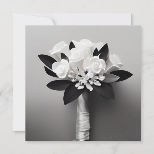 B&W White Rose Bouquet (Rückseite)