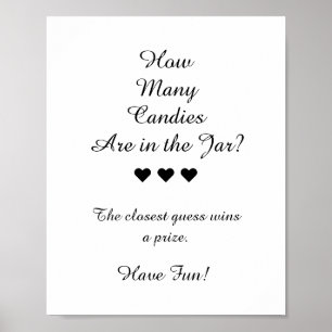 B&W Wie viele Candies sind im Jar Spiel? Poster