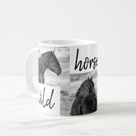 B&W Wild Horse Lover Kaffeetasse (Vorderseite Links)