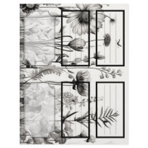 B&W Wildblumen Suzy's Garden 1 Leere individuell a