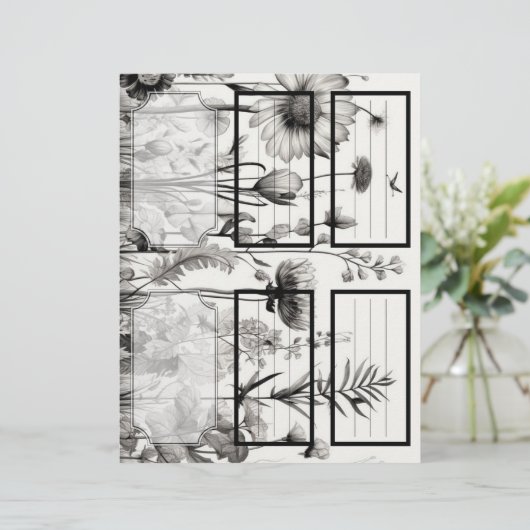 B&W Wildblumen Suzy's Garden 1 Leere individuell a (Stehend Vorderseite)