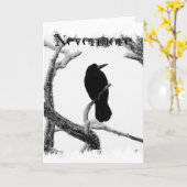 B&W Winter Raven Edgar Allan Poe Nevermore Karte (Gelbe Blume)