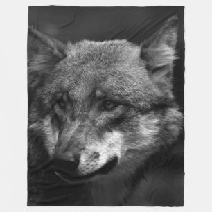 B&W Wolf Fleecedecke