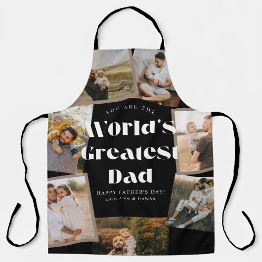 B & W World's Greatest Dad 7 Foto-Collage Schürze (Vorderseite)