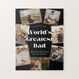 B & W World's Greatest Dad 7 Photo Collage Puzzle