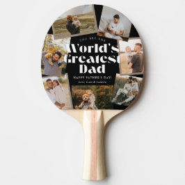 B & W World's Greatest Dad 7 Photo Collage Tischtennis Schläger