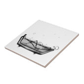 B&W X-Ray Skeleton in Bath Bathing Skull Fliese (Seite)