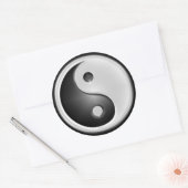 B&W Yin&Yang Runder Aufkleber (Umschlag)