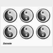 B&W Yin&Yang Runder Aufkleber (Blatt)