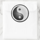 B&W Yin&Yang Runder Aufkleber (Tasche)