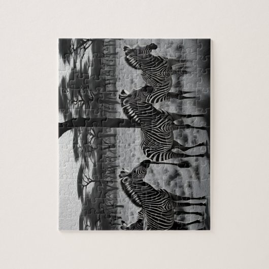 B W Zebra Oil Paint, Jigsaw Puzzle (Vertikal)