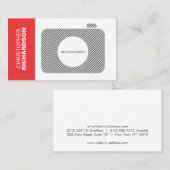 B&W ZICKZACK STRIPES KAMERA LOGO Business Card Visitenkarte (Vorne/Hinten)