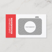 B&W ZICKZACK STRIPES KAMERA LOGO Business Card Visitenkarte (Vorderseite)