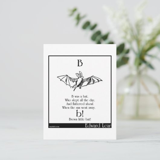 B war eine Fledermaus Postkarte (Stehend Vorderseite)