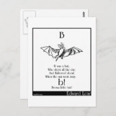 B war eine Fledermaus Postkarte (Vorne/Hinten)