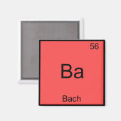 Ba - Bach Funny Chemistry Element Symbol T - Shirt Magnet (Vorderseite/Rückseite)