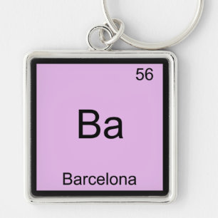 Ba - Barcelona Funny Chemistry Element Symbol T-Sh Schlüsselanhänger