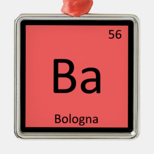 Ba - Bologna Fleisch Chemie Periodensystem Symbol Ornament Aus Metall