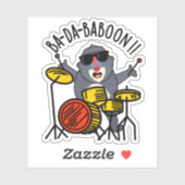 Ba-da-ba-boon Funny Baboon Pun Aufkleber (Blatt)