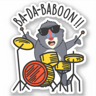 Ba-da-ba-boon Funny Baboon Pun Aufkleber