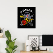 Ba-da-ba-boon Funny Baboon Pun Dark BG Poster (Heimbüro)