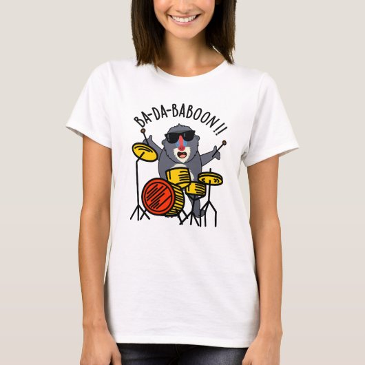 Ba-da-ba-boon Funny Baboon Pun T-Shirt (Vorderseite)