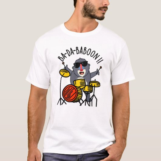 Ba-da-ba-boon Funny Baboon Pun T-Shirt (Vorderseite)