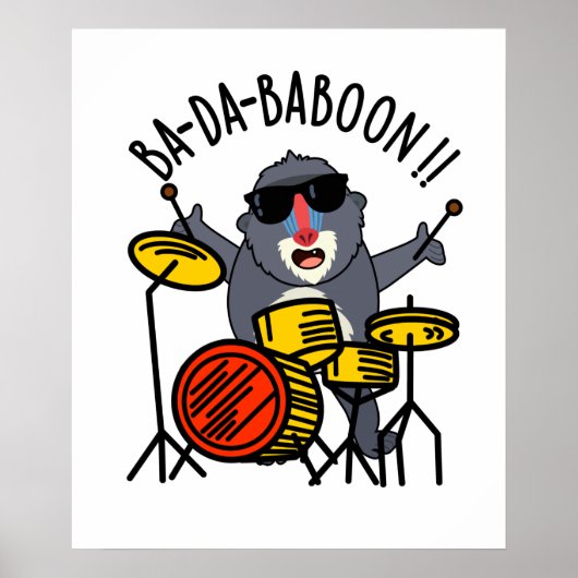 Ba-da-ba-boon Funny Monkey Baboon Pun Poster (Vorne)