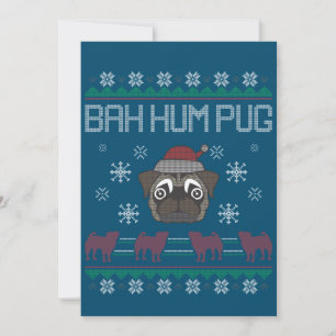 Ba Ham Mops Mops-Weihnachten hässlicher Weihnachts Einladung