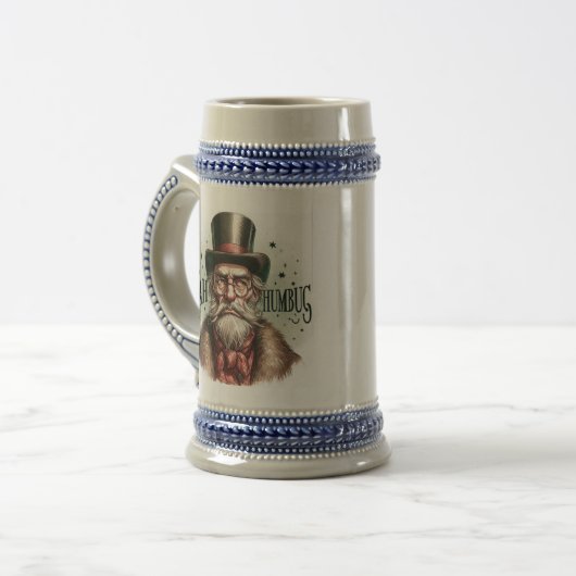 Ba Humbug Scrooge Christmas Stein Bierglas (Vorderseite Links)