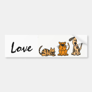 BA Hunde-und Katzen-Liebe Bumber Aufkleber Autoaufkleber