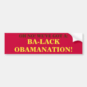 BA-LACK OBAMANATION! AUTOAUFKLEBER (Vorne)
