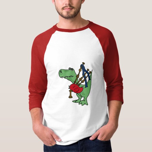 BA lustiger T-rex Dinosaurier, der Bagpipes-Shirt T-Shirt (Vorderseite)