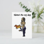 BA - Obama Ate My Dog Postkarte (Stehend Vorderseite)