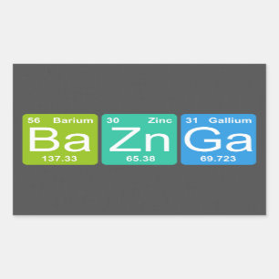 Ba-Zn GA! Periodensystem-Element-Aufkleber Rechteckiger Aufkleber