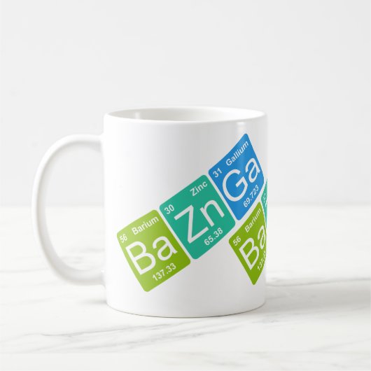 Ba-Zn GA! Periodische Tabellenelement-Tasse Kaffeetasse (Links)