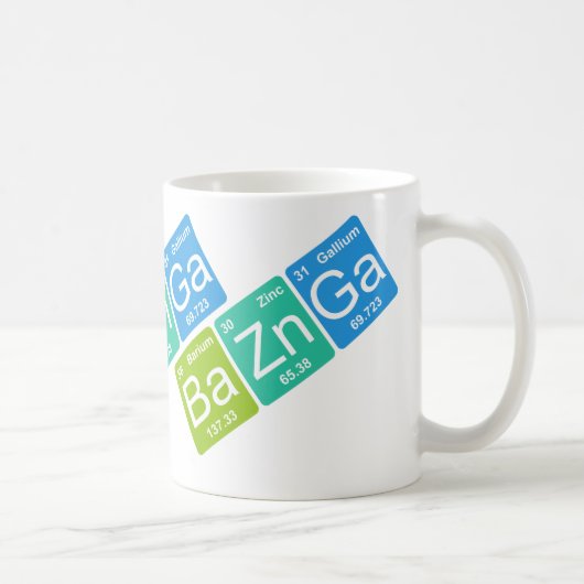 Ba-Zn GA! Periodische Tabellenelement-Tasse Kaffeetasse (Rechts)
