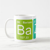 Ba-Zn GA! Periodische Tabellenelement-Tasse Kaffeetasse (Links)