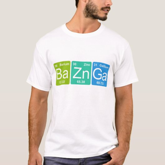 Ba Zn Ga! Periodischer T - Shirt für Tabelleneleme (Vorderseite)