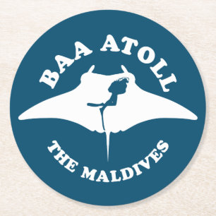 Baa Atoll Scuba Diving Runder Pappuntersetzer