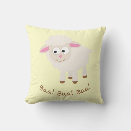 Baa! Baa! Baa! Niedlich Little Lamb Kissen (Vorderseite)